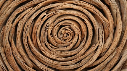 Fototapeta premium Intricate Spiral Pattern of Natural Wood Texture in Brown Tones