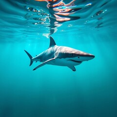 Fototapeta premium Shark in clear water