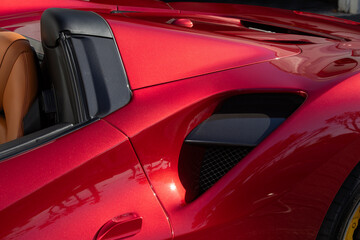 red sports car air intake