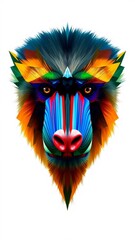 Naklejka premium Vibrant Baboon Face