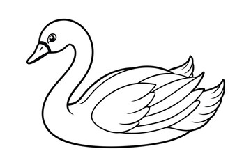Obraz premium swan on a white background