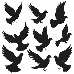 dove silhouettes vector art