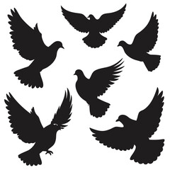 dove silhouettes vector art