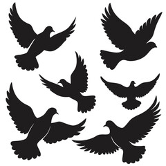 dove silhouettes vector art