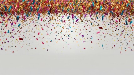 Fototapeta premium A vibrant and colorful confetti celebration design, isolated on a transparent background, perfect for party and festive decorations.