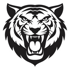 roaring tiger logo design vector illustration