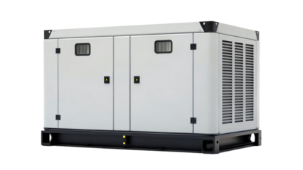 Industrial generator with dual doors and ventilation
