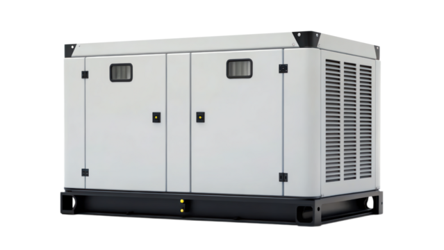 Industrial generator with dual doors and ventilation