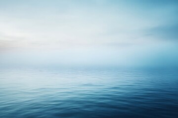 Fototapeta premium Serene Blue Waters and Tranquil Mist – Calming Nature Scenery with Soft Light and Reflections