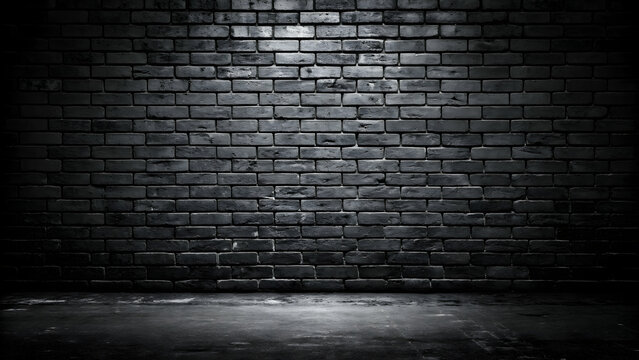 Fototapeta Dark brick wall background, grunge texture