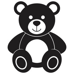 teddy bear plush toy flat icon for apps and website vector