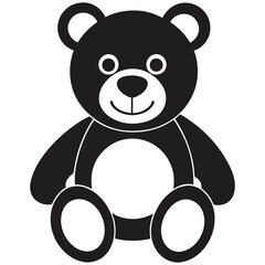 teddy bear plush toy flat icon for apps and website vector