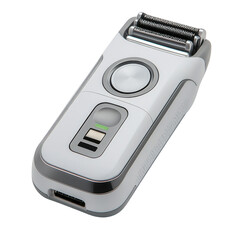 Portable electric shaver with USB charging isolated on white background.PNG