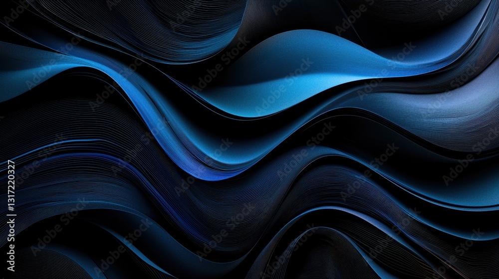 Wall mural a dark blue and black gradient background with a smooth noise texture effect, creating a modern and 
