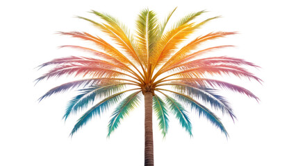 Obraz premium colorful palm tree silhouette representing tropical vacation vibe. Perfect for summer themes and relaxation