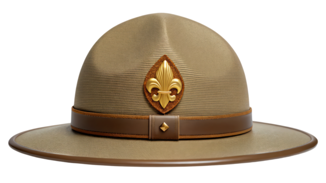 Classic scout hat with embroidered badge, perfect for outdoor adventures