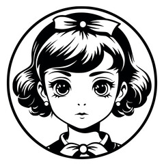 Kawaii Anime Girl – Delicate Bow & Charming Elegance