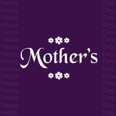 Happy Mother's Day, Purple Background Illustration.