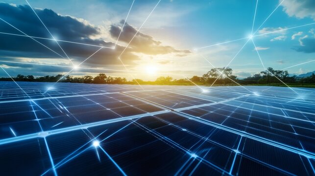 Clean energy for transportation. wind turbine and solar panel.green leaf blowing in sky.renewable energy to businesses, people, and smart city .new generation of power.clean and environmental friendly