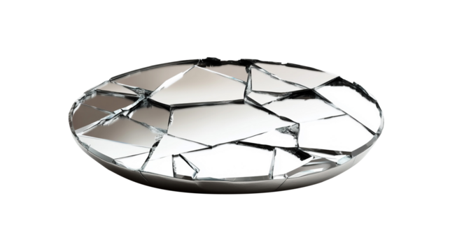 割れた鏡は自己認識の崩壊や変化を象徴し、新たな自己への転換を示唆する。generative ai