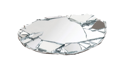 夢占いにおける割れた鏡は、人間関係の亀裂や自己イメージの変化を意味する。generative ai