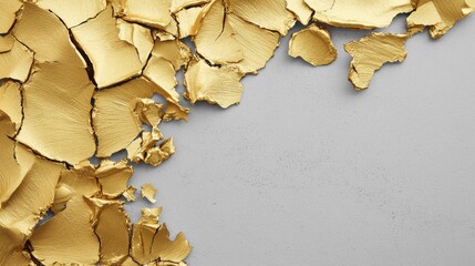 Golden Leaf Texture on Gray Surface for Elegant Background Use