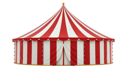 striped red and white circus tent with classic design, perfect for events