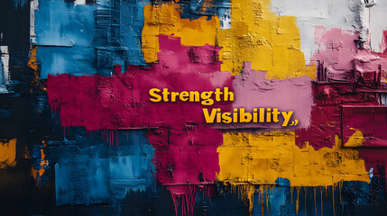 Fototapeta premium Painted Wall Abstract: Captivating abstract art on a textured wall, expressing vibrant energy, creativity and thought, perfect for design