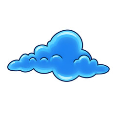 Bright Blue Cartoon Cloud Digital Illustration Design Element sky cute icon happy shiny image summer