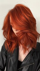 Portrait Of Beautiful Young With Long Wavy Hair. Back view