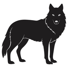 wolf simple icon on transparent vector background