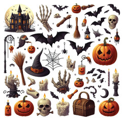 halloween icons set
