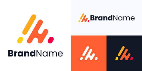 Letter A logo icon design, Creative simple modern icon A for identity symbol, Letter A vector premium illustration, Initial AH logo for Business identity, Technology, Construction, Architecture, ETC.