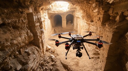 Innovative archaeology: a drone exploring a subterranean, historic cave system