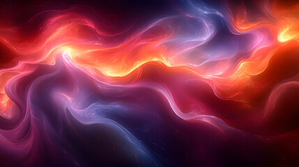 Obraz premium Celestial Inferno: A mesmerizing display of cosmic artistry, where swirling hues of red, orange, and purple blend seamlessly, evoking the awe-inspiring power and beauty of the universe