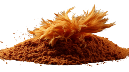 Orange Fiber Texture Abstract Design, High-Resolution Background for Artistic Themes, isolated on transparent background.