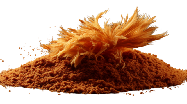 Orange Fiber Texture Abstract Design, High-Resolution Background for Artistic Themes, isolated on transparent background.