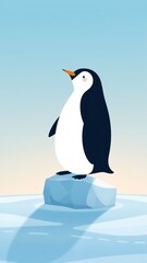 Obraz premium Penguin on Ice