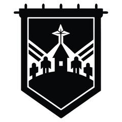 war banner icon silhouette