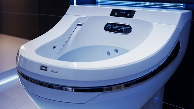 Advanced smart toilet technology with integrated bidet and digital display, enhancing bathroom experience