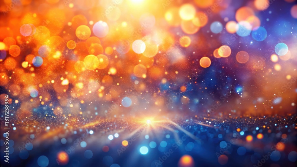 Leinwandbilder abstract bokeh background with warm and cool tones, shimmering with a magical glow