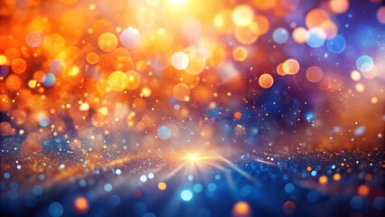 Abstract bokeh background with warm and cool tones, shimmering with a magical glow