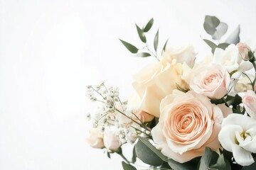 Elegant bridal bouquet with soft pastel flowers