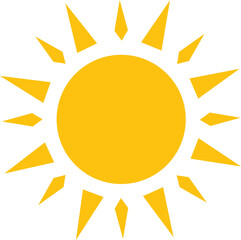 Sun vector icon yellow. Sun shine ray. Sunshine and sunlight sign. Sunset icon. Abstract art.
