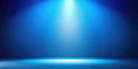 A Single Spotlight Illuminates a Blank Blue Canvas Ready for a Presentation or Product Display