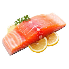fresh salmon fillet with lemon