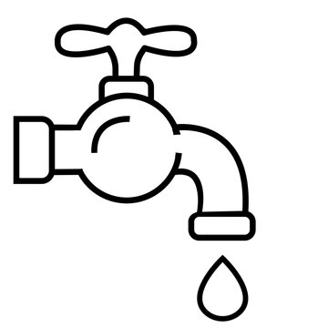 recommend clip art: Faucet icon. Water tap. Bathroom faucet symbol outline style stock vector. Water null