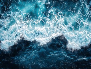 Fototapeta premium Epic Ocean Wave Photograph: Breathtaking Scenic Views of Large Sea Waves, Capturing the Majesty and Power of Nature's Might.