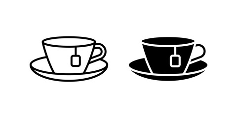 Tea icon set. Flat illustration of icons on a white background