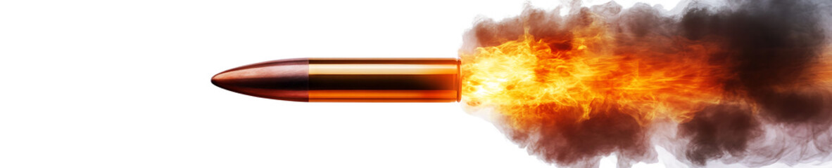 Obraz premium A bullet trace isolated on white and transparent background. AI PNG.